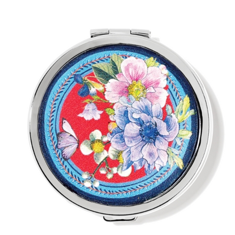 Brighton Floral Compact Mirror - Red, Blue, and Pink